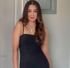 Elizabeth Zircon Necklace & Earrings Set Diamond Vibe Silver