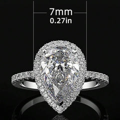MIA Water Drop Oval Silver Plated Luxury Ring
