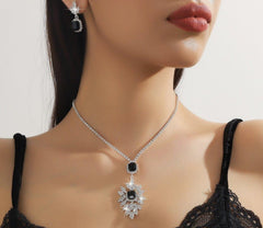 Elyria Bloom Silver Plated Square Drop Set