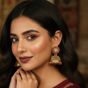 Super Deluxe Floral Detailed Jhumkas