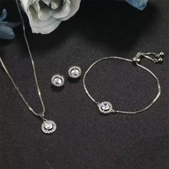 MELANIA Pure Silver Blingy Combo Sparkling Set