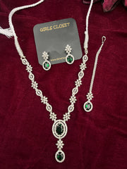 ANIQA Sterling Silver Deluxe Emerald Set