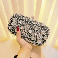 Glitterly Hand Crafted Deluxe Gemstone Clutch Bag