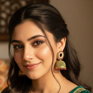 Spiral Maroon Delicate Jhumkas