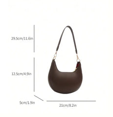 Mocha Curved  Silhouette Premium  Leather Bag