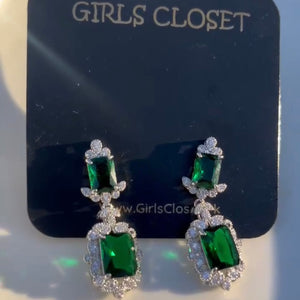 Super Luxurious Emerald Luxury Zirconium Earrings