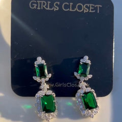 Super Luxurious Emerald Luxury Zirconium Earrings