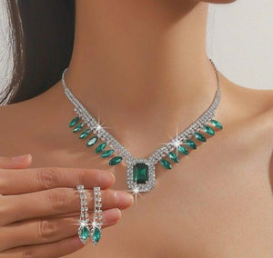 Ballerina Zircon Embellished Set Rhodium Plated