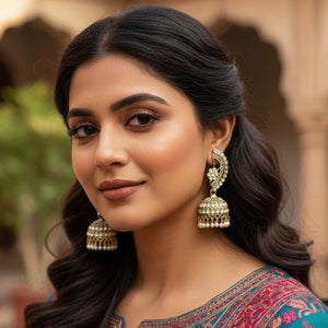 Half Moon Artistic Diva Jhumkas
