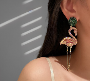GC Tropical Flamingo Luxurious Drop Earrings