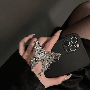 Mega Butterfly Luxurious  Sterling Silver Ring (Adjustable)