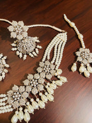 Classic Silver Plated Premium Choker Set Floral Vibe