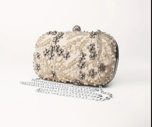Elegant Satin Hand Crafted Artistic Deluxe Clutch Bag