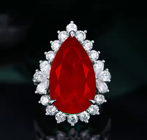 LITA Pure Silver Water Drop Luxury Rings - Adjustable