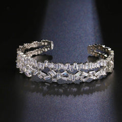 Silver Plated Adjustable Luxurious Crystal Bracelet
