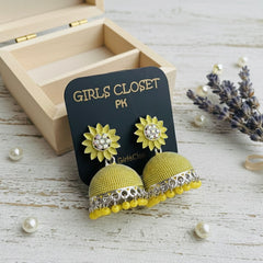 Sunflower Modern Bold Lime Floral Jhumka