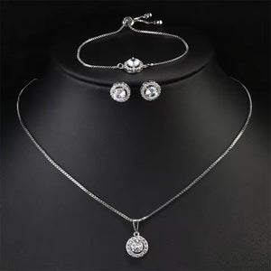 MELANIA Pure Silver Blingy Combo Sparkling Set