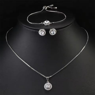 MELANIA Pure Silver Blingy Combo Sparkling Set