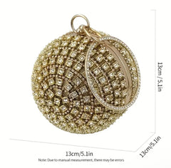 Rhinestone Round Ball Rhinestone Studded Clutch