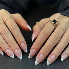 Almond French Manicure Press On Nails