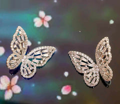 Crystal Butterfly Clear Luxurious Earrings