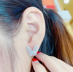 Crystal Butterfly Clear Luxurious Earrings