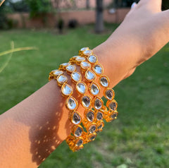GC Pack Of 4 Deluxe Kundan Crystal Bling Bangles