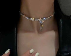 Premium Glam Love Tassel Crystal Choker