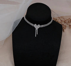 Premium Glam Love Tassel Crystal Choker