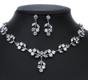 Crystal Floral Necklace Set