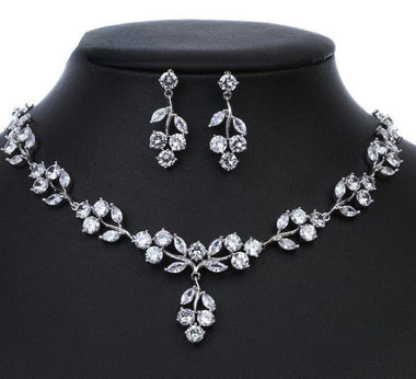 Crystal Floral Necklace Set