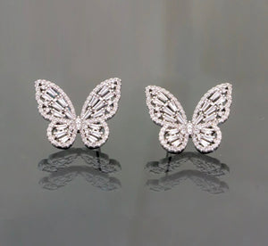 Crystal Butterfly Clear Luxurious Earrings