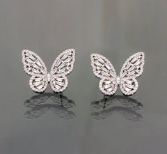 Crystal Butterfly Clear Luxurious Earrings