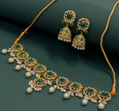 Square Pearl & Stone Choker Set Hand Crafted