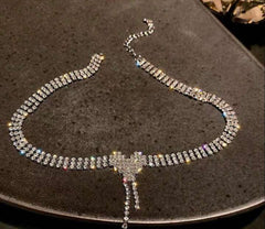 Premium Glam Love Tassel Crystal Choker