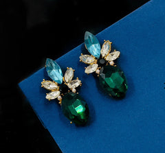 Pineapple Crystal Deluxe Glam Earrings