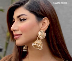 HUMA Polki Crystal Clustered Jhumka With Sahara Luxury Edition