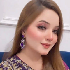 Crystalina Ultra Luxurious Purple Rhinestone Zircon Earrings