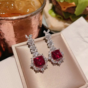 GC Silver Plated Ruby  Deluxe Earrings