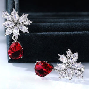 GC Dazzling Zircon Leaf Drop Earrings