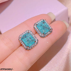 Premium Square Silver Electroplated  Step Bracket Pendant Set