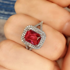 Stunning Cubic Zircon Imported Silver Electroplated Ring