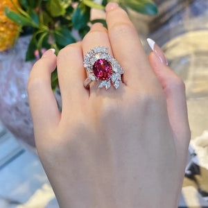 GC Silver Baguette/Tear Step Adjustable Ring