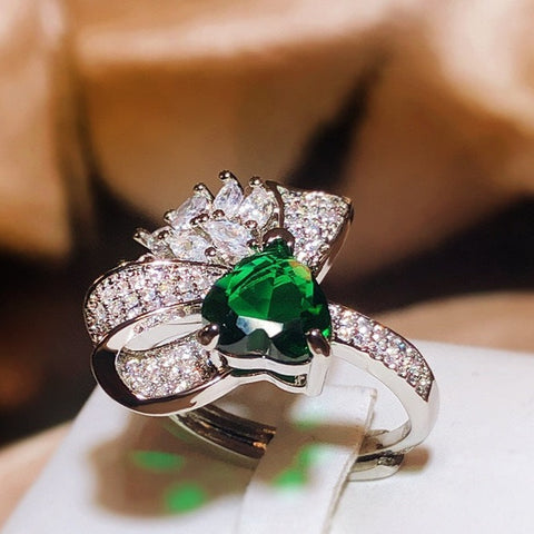 GC Elegant Heart/Bow Adjustable Ring