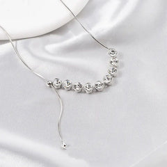 Sterling Silver Classic Zircon Studded Shiny Necklace
