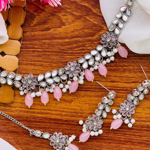 Jasmine Indian Supreme Quality Kundan Set (Baby Pink)