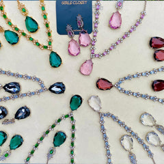 SIMRAN AD Crystal Zarkon Deluxe Sets With Doublet Stone