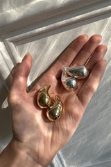 Gold Plated Chunky Water Drop Statement Hoops