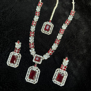 AIZA Super Deluxe Silver Plated Ethnic Bling Set