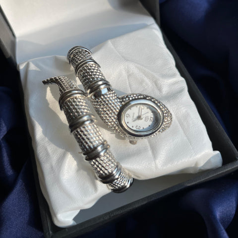 Deluxe Stainless Gold / Silver Plated Rhinestone Snake Head Watch